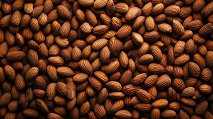 Obraz premium Peeled almonds background, macro. Filling frame
