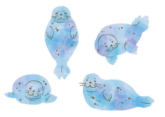 アザラシのイラストセット