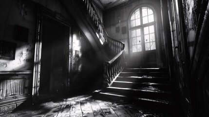 Eerie shadows moving through an old mansion