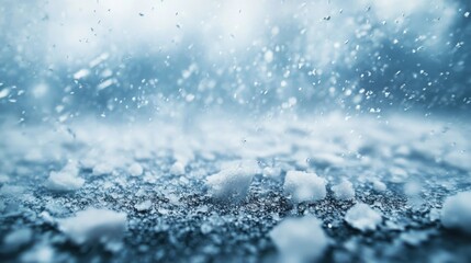 A snowy landscape with a lot of snow on the ground