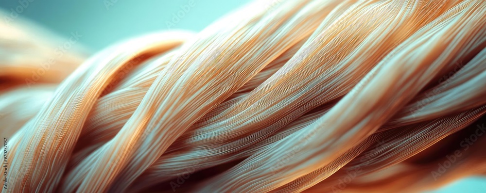 Poster Close-up of textured fibers showcasing soft colors and intricate details, ideal for design and artistic projects.