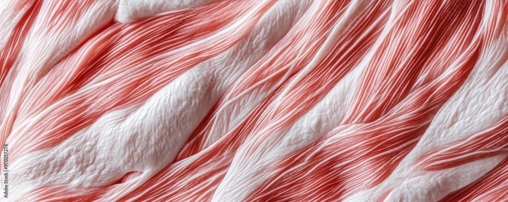 Poster Close-up of swirling pink and white fibers, creating a visually striking and soft texture, ideal for various creative projects.