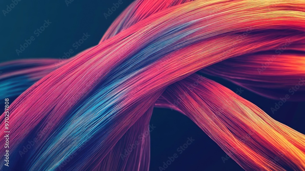 Poster Colorful abstract digital art featuring flowing lines and vibrant hues creating a mesmerizing visual experience.