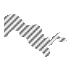 Uzbekistan country map icon