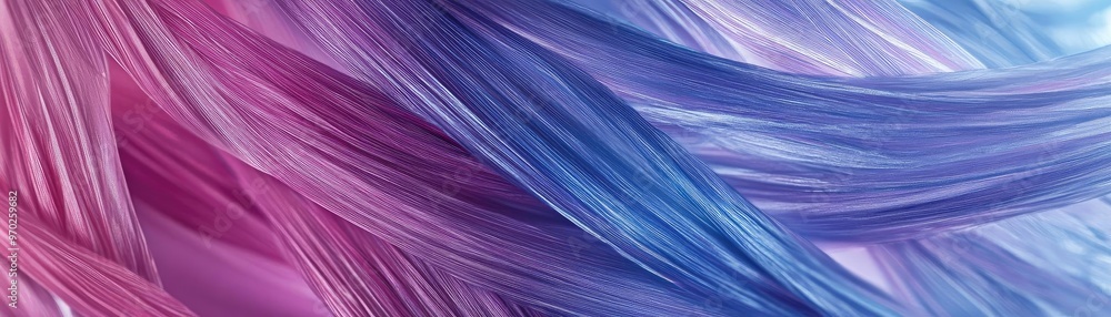 Poster vibrant silk waves blend shades of pink and blue, creating a mesmerizing abstract background that in
