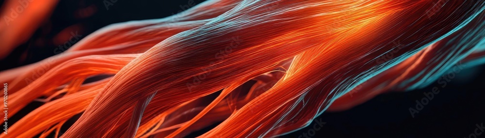 Poster vibrant strands of flowing energy create a mesmerizing visual effect, perfect for abstract backgroun