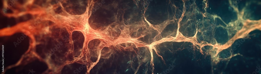 Poster abstract illustration of dynamic neural connections, showcasing vibrant colors and intricate detaili