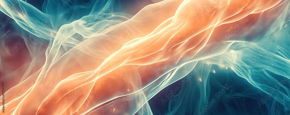 Poster Abstract colorful composition showcasing flowing waves of light in vibrant hues. Perfect for backgrounds and creative projects.