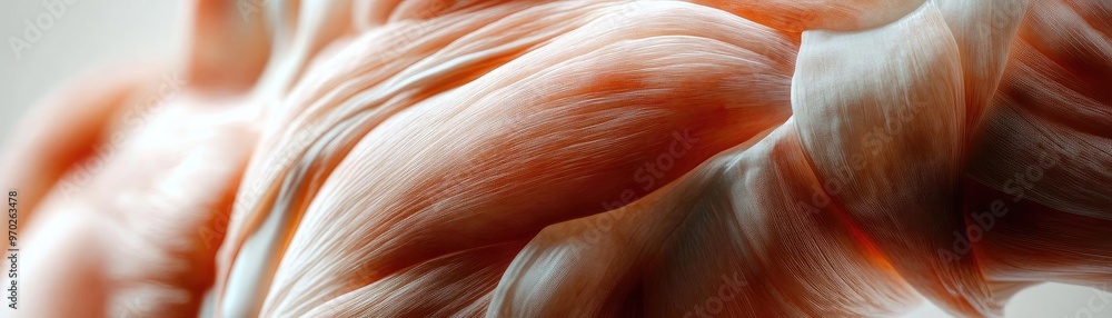 Poster close-up of intricate muscle texture, showcasing vibrant colors and natural patterns, ideal for fitn