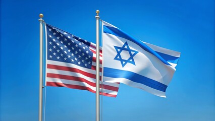 Two flags, one blue with a white star and red stripes, the other white with a blue Star