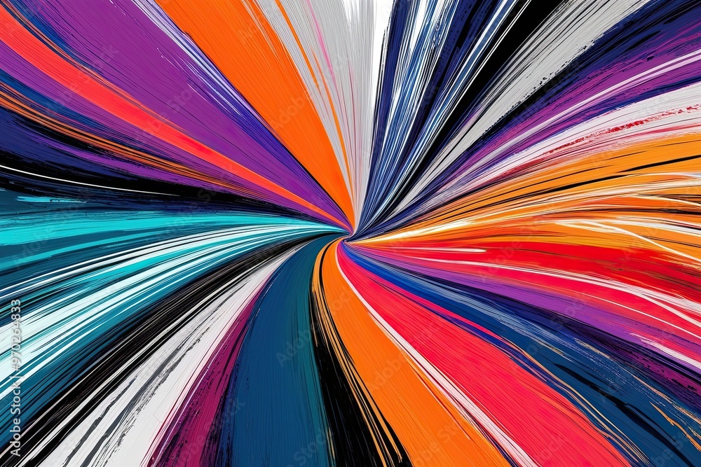 Poster dynamic abstract texture with spiraling brush strokes and energetic doodles