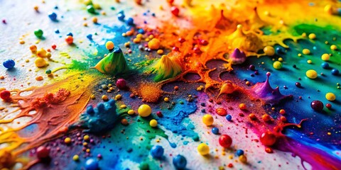 Vibrant hues of abstract art burst forth on absorbent paper, where fluid colors blended together in a dynamic