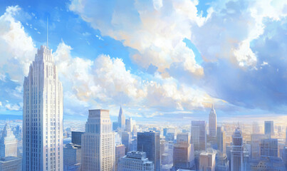 city cityscape-generative ai