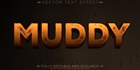 Muddy editable text effect, editable offroad and dirt text style © QuillArtistry
