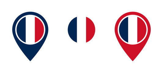 France flag location icon set