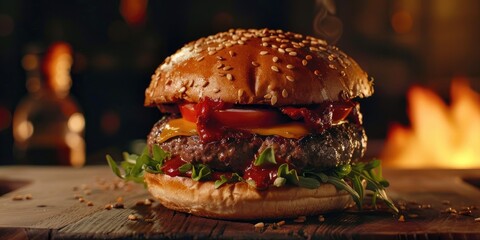 Beef Cheeseburger Indonesian Cuisine