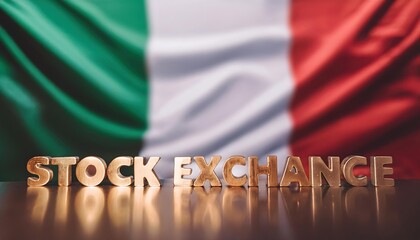 Italian Stock Exchange with National Flag Displayed