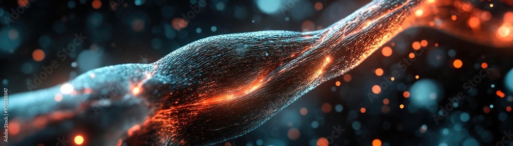 Poster a stunning abstract representation of energy flowing through a luminous organism, showcasing vibrant