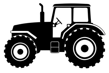 Tractor silhouette vector art .This is an editable and printable vector eps file