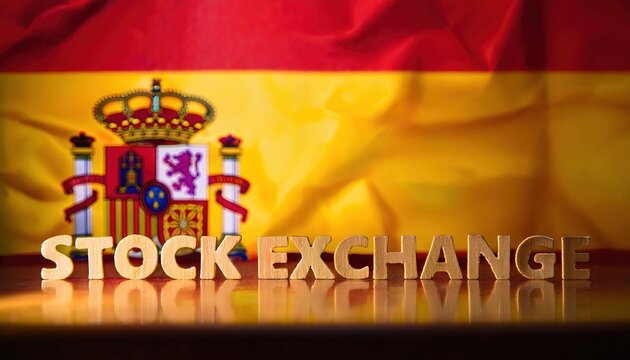 Spanish Stock Exchange Overview with National Flag