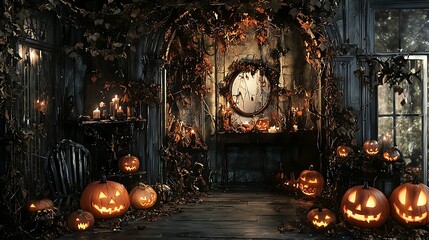 Seasonal Gothic Halloween decorations with fantasy elements