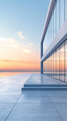 Fototapeta premium Tranquil moments of seaside modern architecture