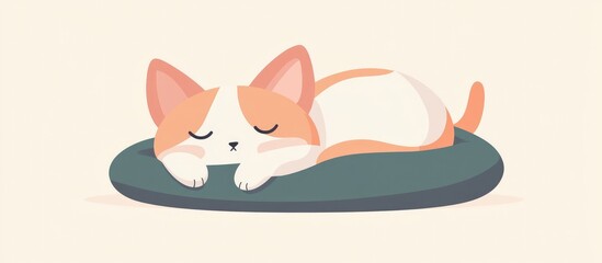 Fototapeta premium Beloved Pet Resting On A Plush Bed With Eyes Closed Peacefully