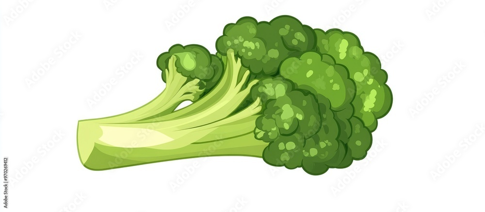 Poster Broccoli Isolated On White Background With Clipping Path