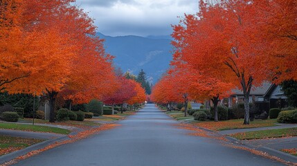 Autumnal Street in the Mountains