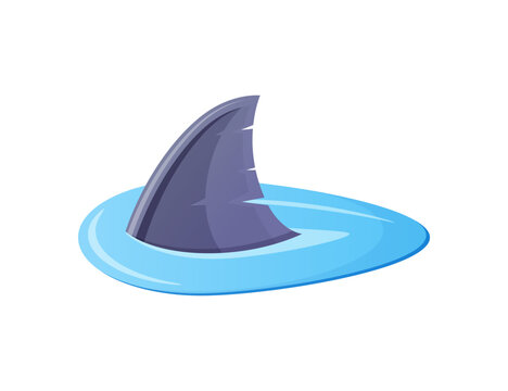Shark fin vector isolated on white background.