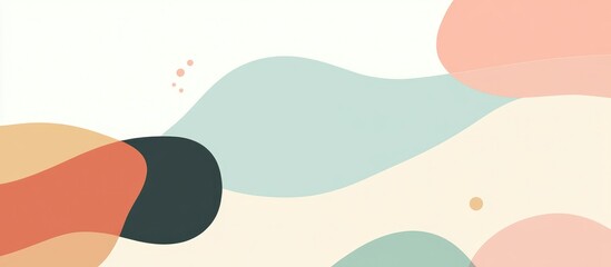Abstract Geometric Multicolored Card Design With Pastel Shapes
