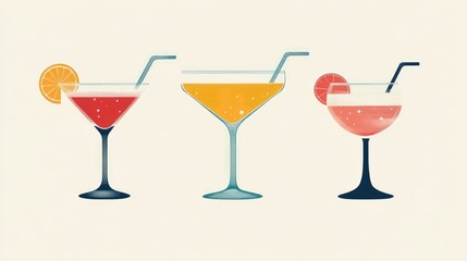 Creative Alchemical Illustration For Bartenders Decorative Cocktail Glass Background