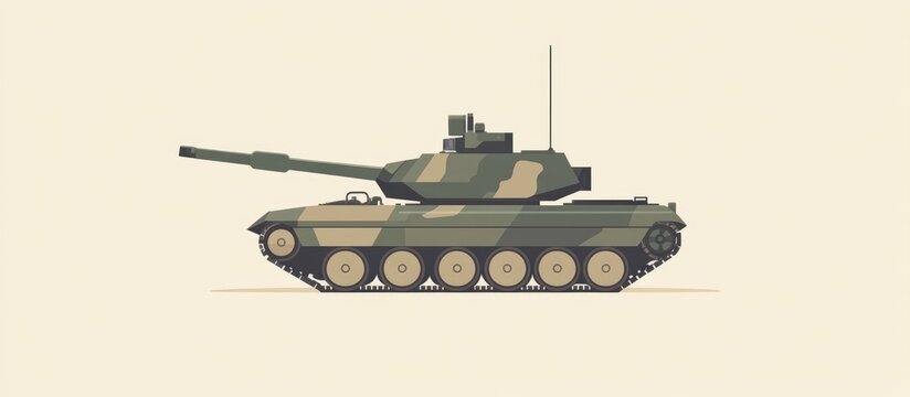 Tank Vector Icon Military Vehicle Symbol Simple Style