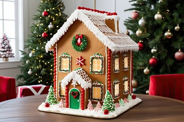 Stunning 3D Gingerbread House Creation for a Cozy Christmas Winter Celebration