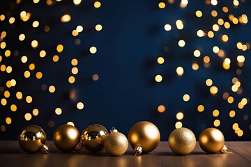 Magical Golden Glow and Bokeh Effects on Rich Blue Background for Contemporary Holiday Festivities