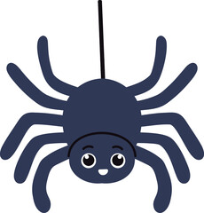 Black Cute Spider Halloween Illustration Clipart