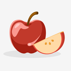 Flat illustration fresh apple, healthy breakfast