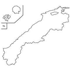 島根県　地図　白地図　アイコン　観光　素材
