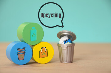 The image visually represents the concept of upcycling, highlighting its potential to transform...