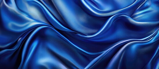 Obraz premium Stunning blue silk liquid art design featuring a flowing gradient enhanced with creative effects and shadows for a captivating background