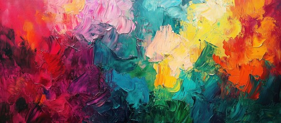 Abstract oil painting with vibrant colors Impressionist style abstraction Modern surreal artwork ideal for wall decor Unique hand drawn texture template