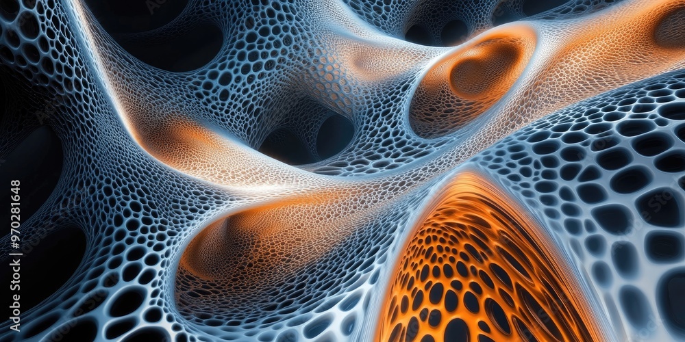 Poster fractal design in an abstract form textured visual representation three dimensional illustration