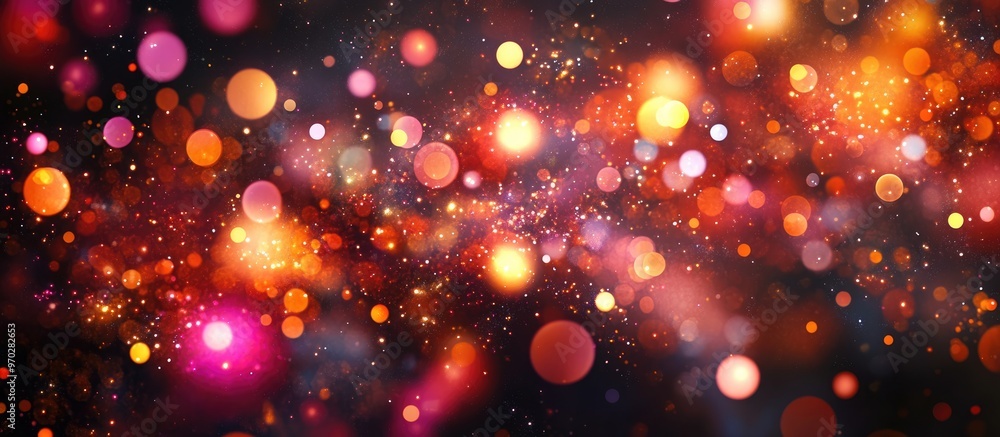 Poster abstract pattern featuring numerous particles in a festive design