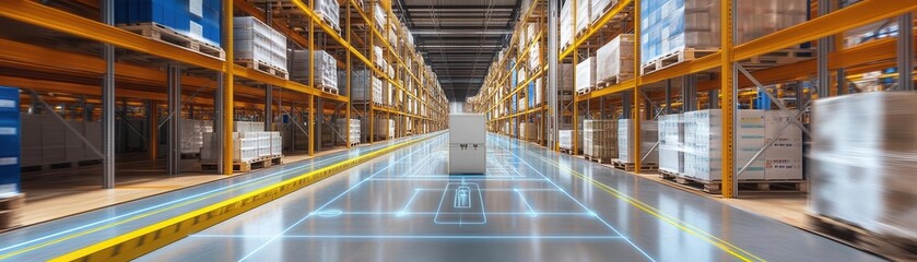 Holographic inventory flow, smart warehouse operations, global logistics hub