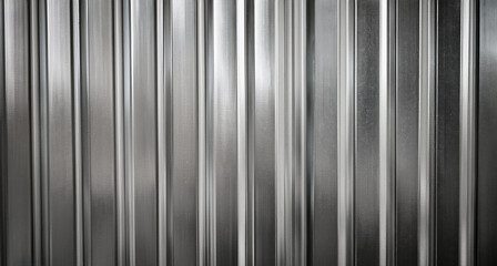 shiny galvanized rib corrugated steel sheet roofing metal plate cladding closeup texture background. ai generative