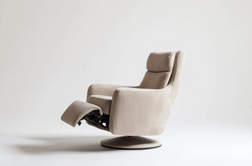 plush recliner chair with leather upholstery and a reclining mechanism