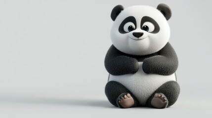 A cute, cartoon-style panda sitting with a friendly expression.