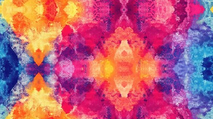 Rainbow Boho Abstract Pattern Multicolor Bohemian Design Colored Geo Abstraction Tie Dye Style with Bohemian Influence Vibrant Seamless Print Tribal Brushwork Geo Inspired Batik Dyed Grunge Effect