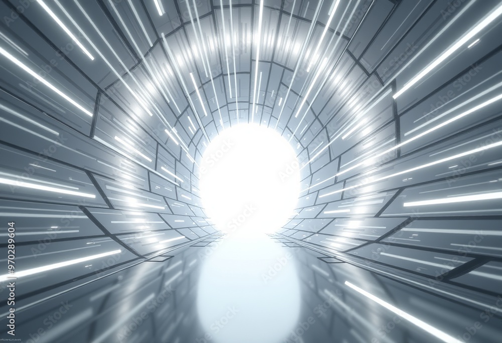 Poster sci-fi portal design: dynamic energy flow and high resolution