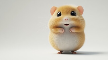 A cute, cartoonish hamster with big eyes and a cheerful expression.